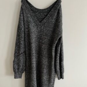 Cozy Gray Knit Sweater Dress